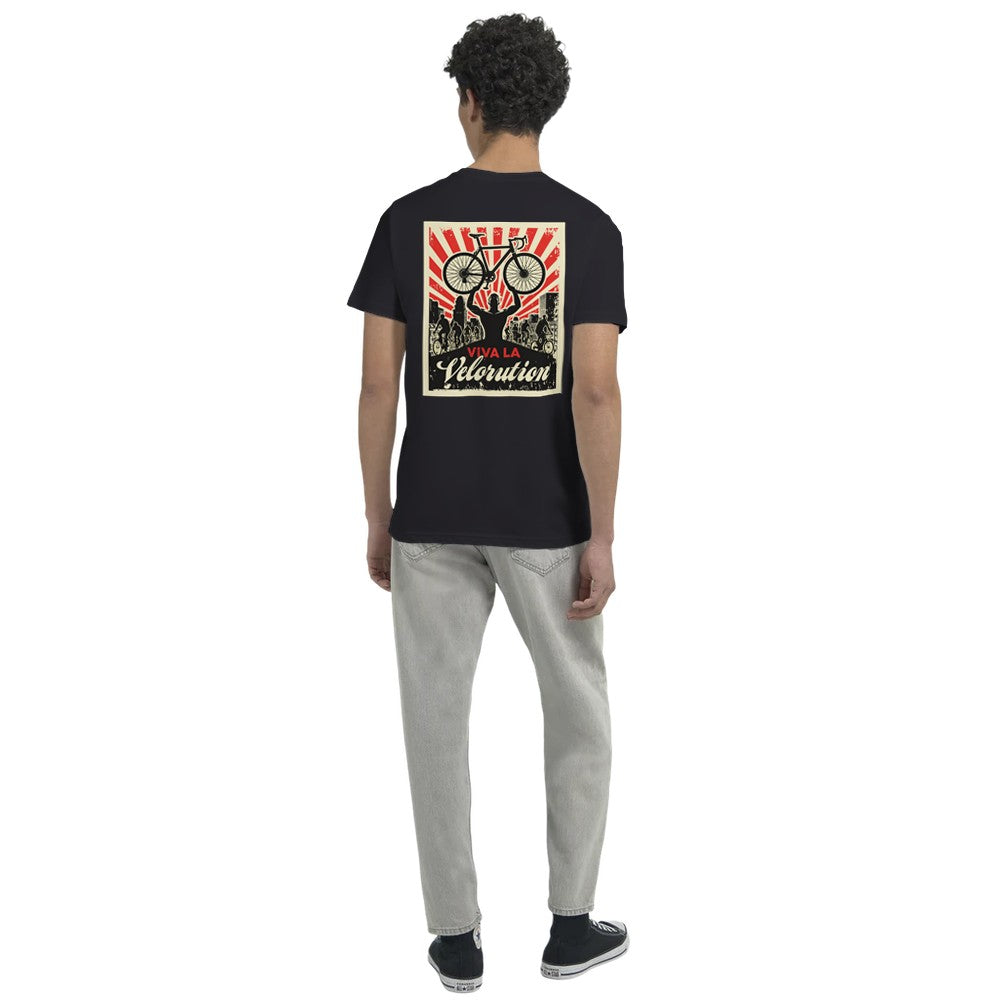 Viva la Velorution Organic Unisex Black T-shirt