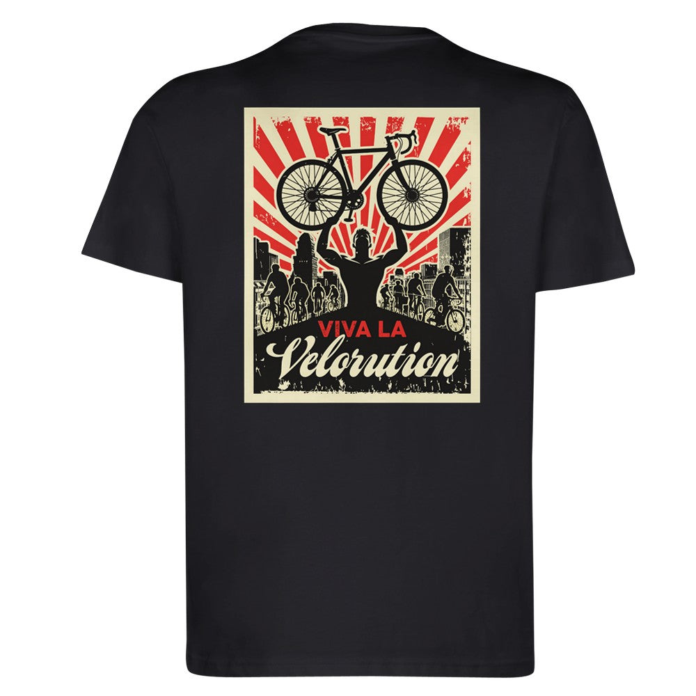 Viva la Velorution Organic Unisex Black T-shirt