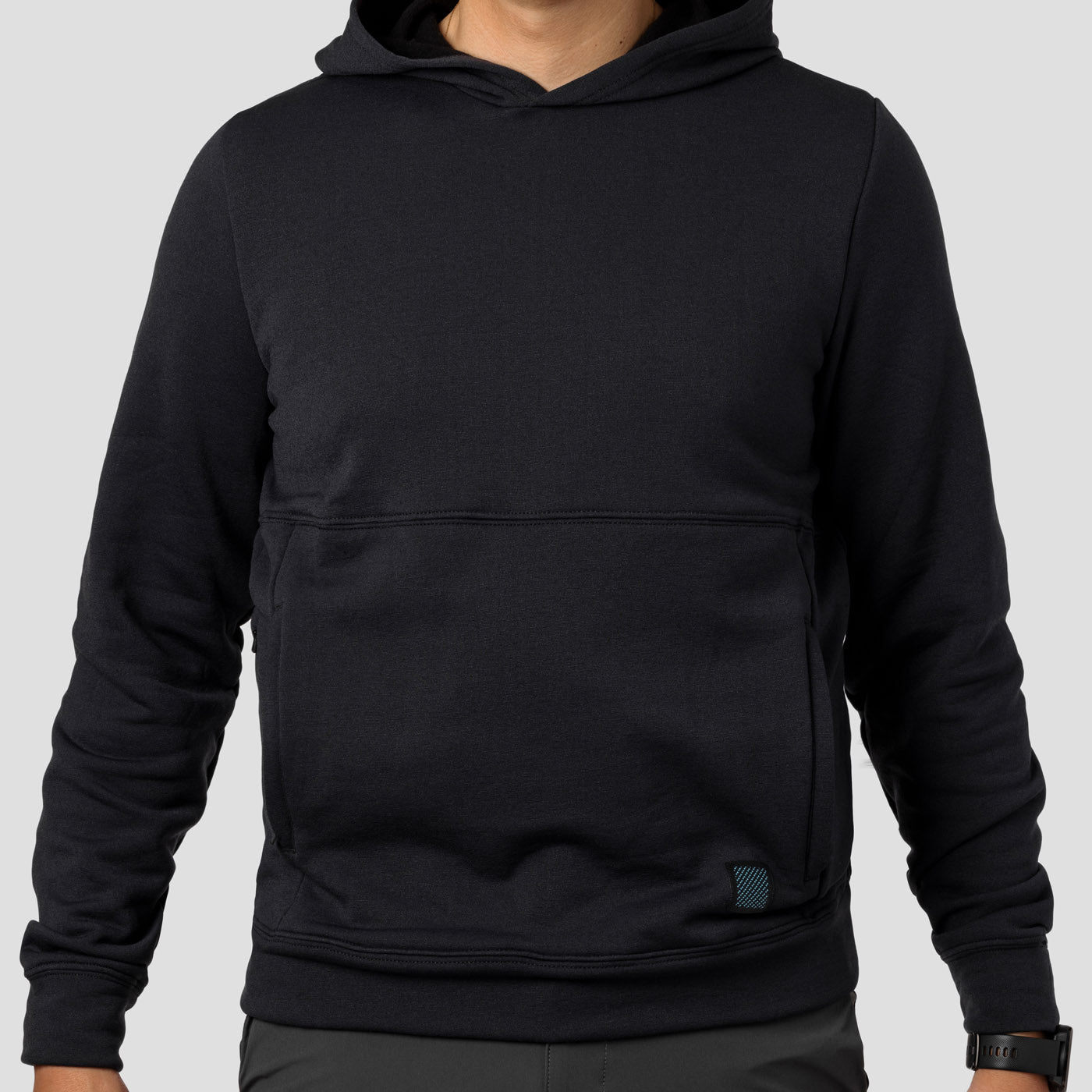 Men's Decadent Merino Hooded Pullover - Obsidian