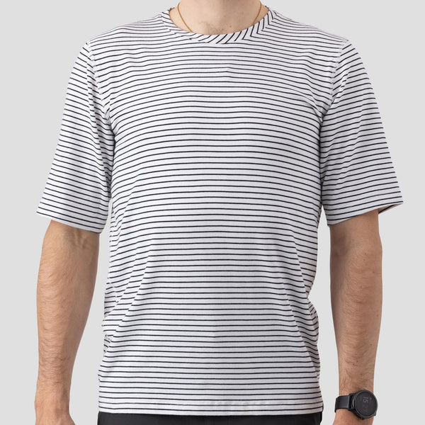 Men's Organic Riding Shirt - White Stripes