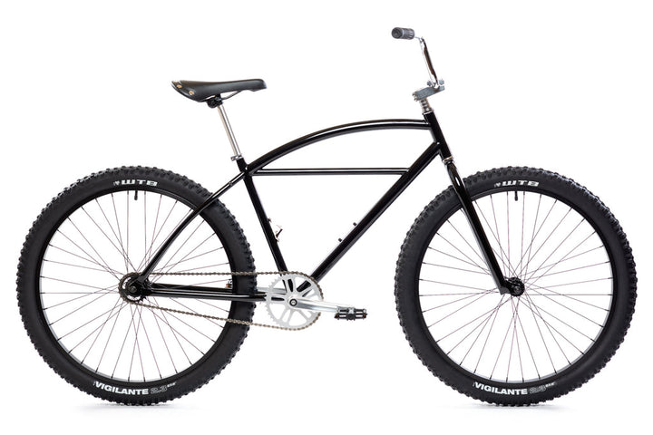 State Bicycle Co. Klunker single-speed cruiser bike in black and metallic