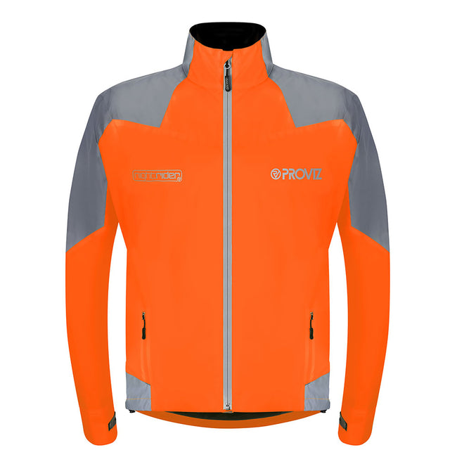 NightRider Men's Reflective Waterproof Cycling Jacket — Orange