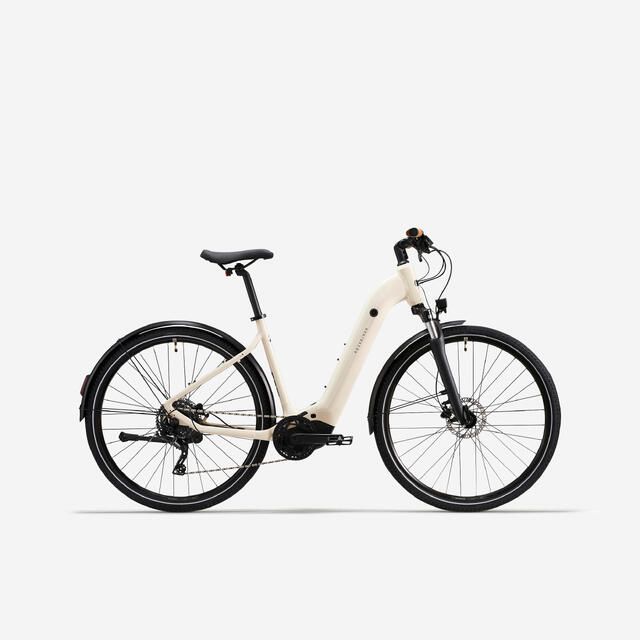 ROCKRIDER Low Frame Mid-Drive Motor Electric Hybrid Bike E-ACTV 500 - Beige