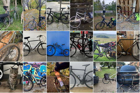Eighteen everyday bikes sent in by Velorution readers, from a skip-rescued Muddy Fox to a custom Mercian, a Brompton and a Dutch WorkCycles.