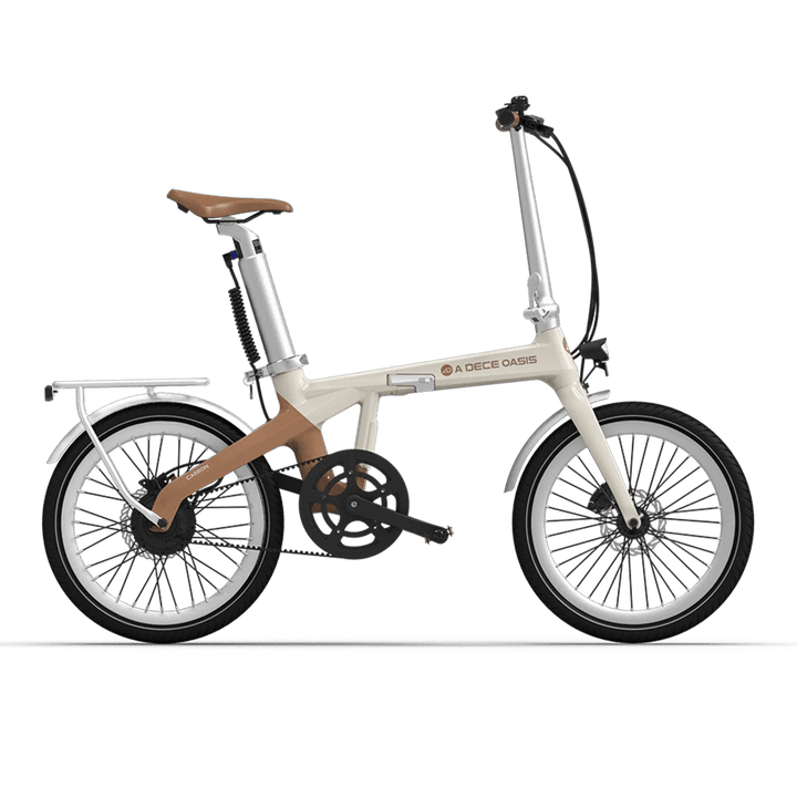 ADO Air Carbon folding electric bike in latte