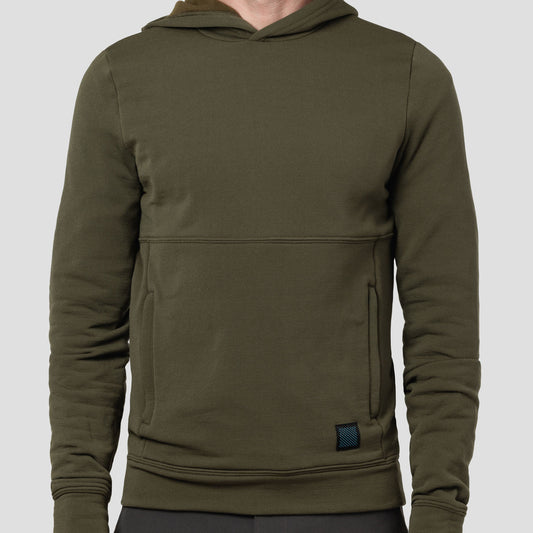 Men's Decadent Merino Hooded Pullover - Olive