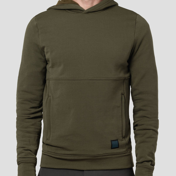 Men's Decadent Merino Hooded Pullover - Olive
