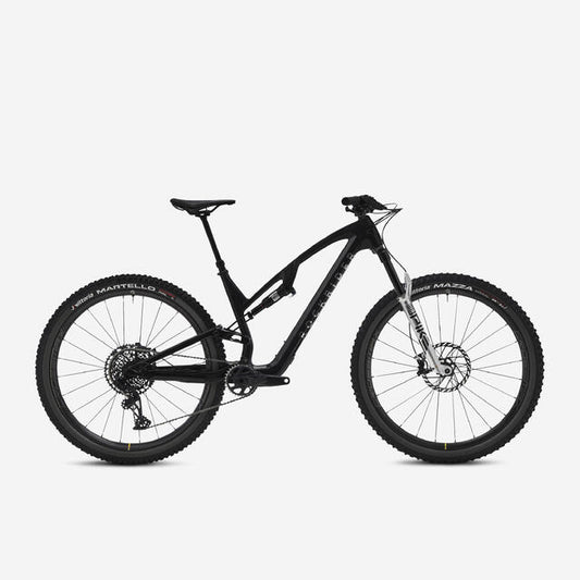 ROCKRIDER Carbon frame, adjustable suspension mountain bike, black