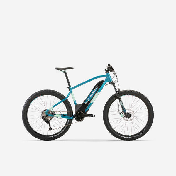 ROCKRIDER Women's 27.5" + Electric Semi-Rigid E-ST 900 MTB Bike - Turquoise