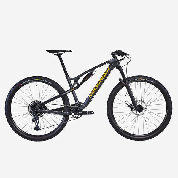 ROCKRIDER 29 inch Full Suspension Carbon Mountain Bike XC 500 - Grey