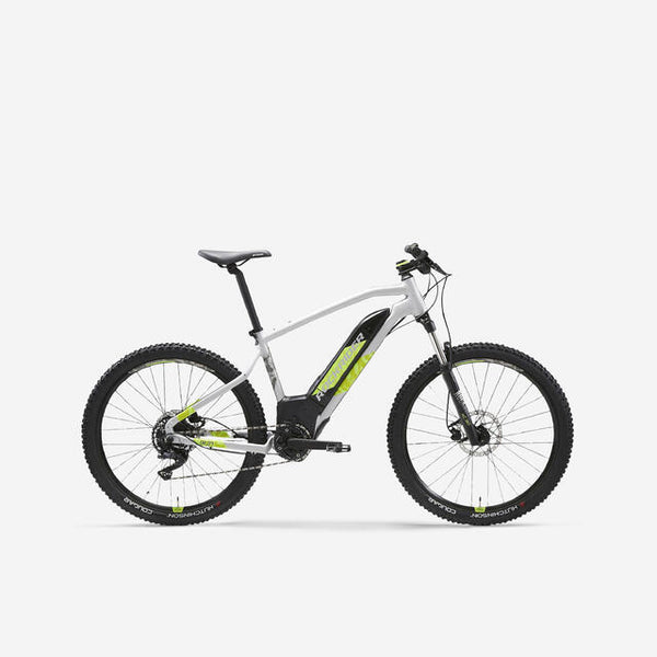 ROCKRIDER 27.5 Inch Electric Mountain Bike E-ST 520 - Grey/Yellow